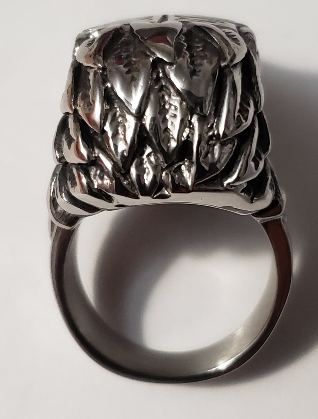 Aztec Mayan Chicano Biker Lowrider Quetzalcoatl Ring red jewel eyes Indigenous