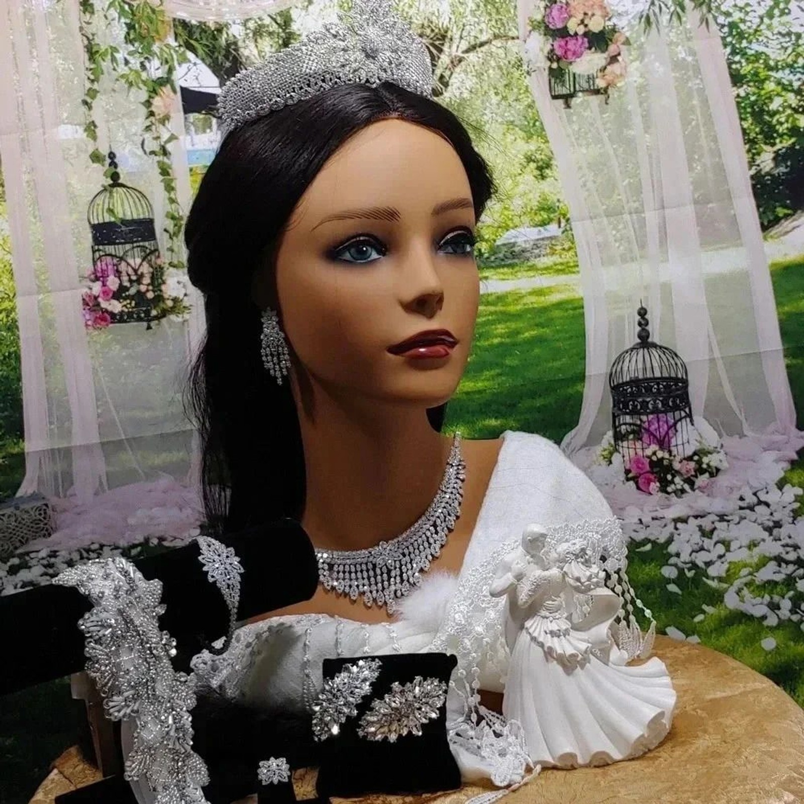 7pc Handmade Unique One-Of-A-Kind Bridal Tiara Package