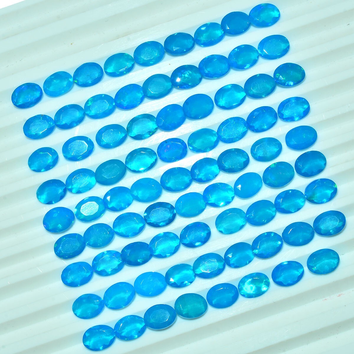 10 Pcs Natural Ethiopian Opal Top Quality 7mm*5mm Oval Faceted Cut Gemstones Lot
