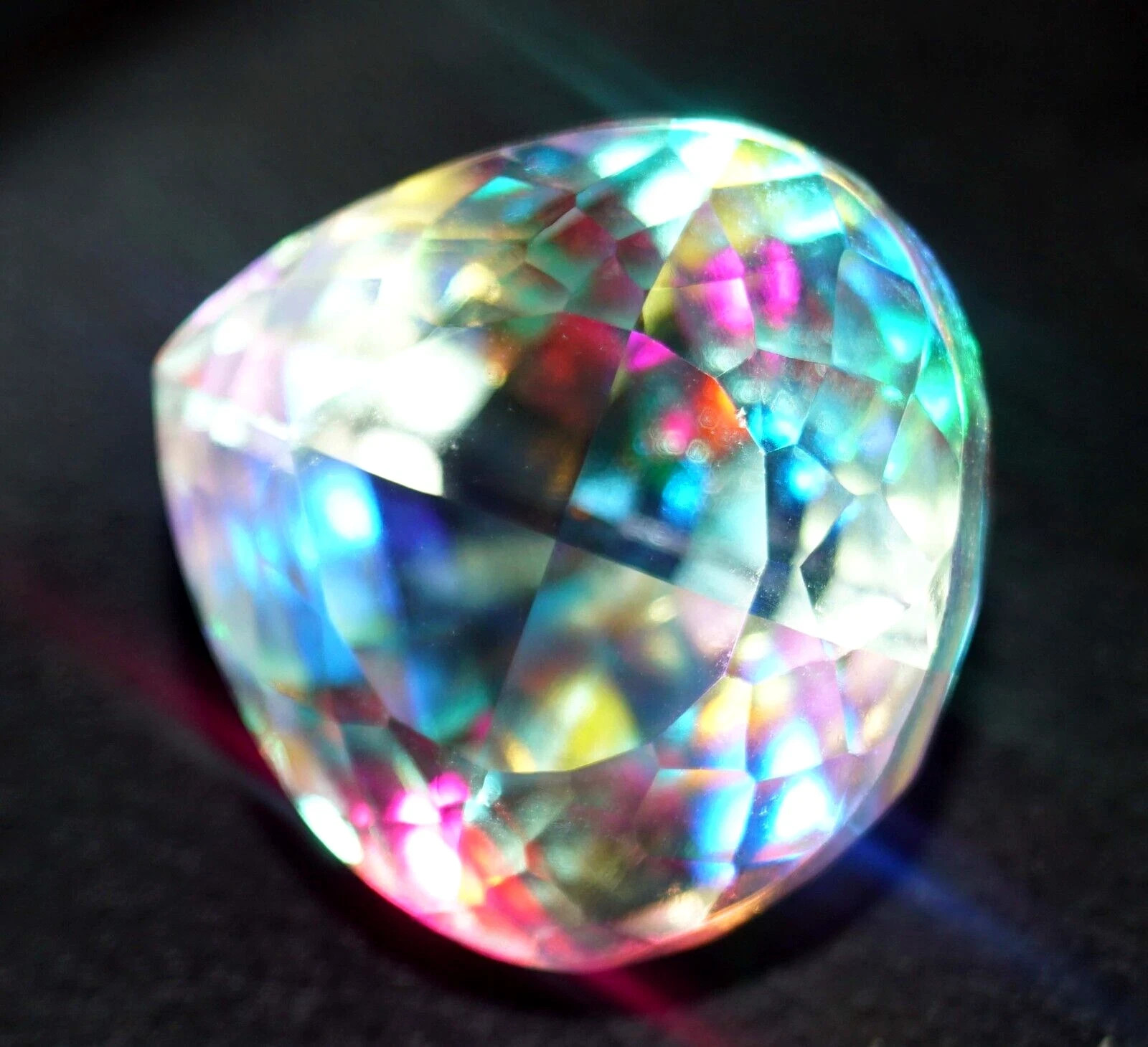 100 Ct Natural Mystic Pear Cut Rainbow Color Certified Loose Gemstone