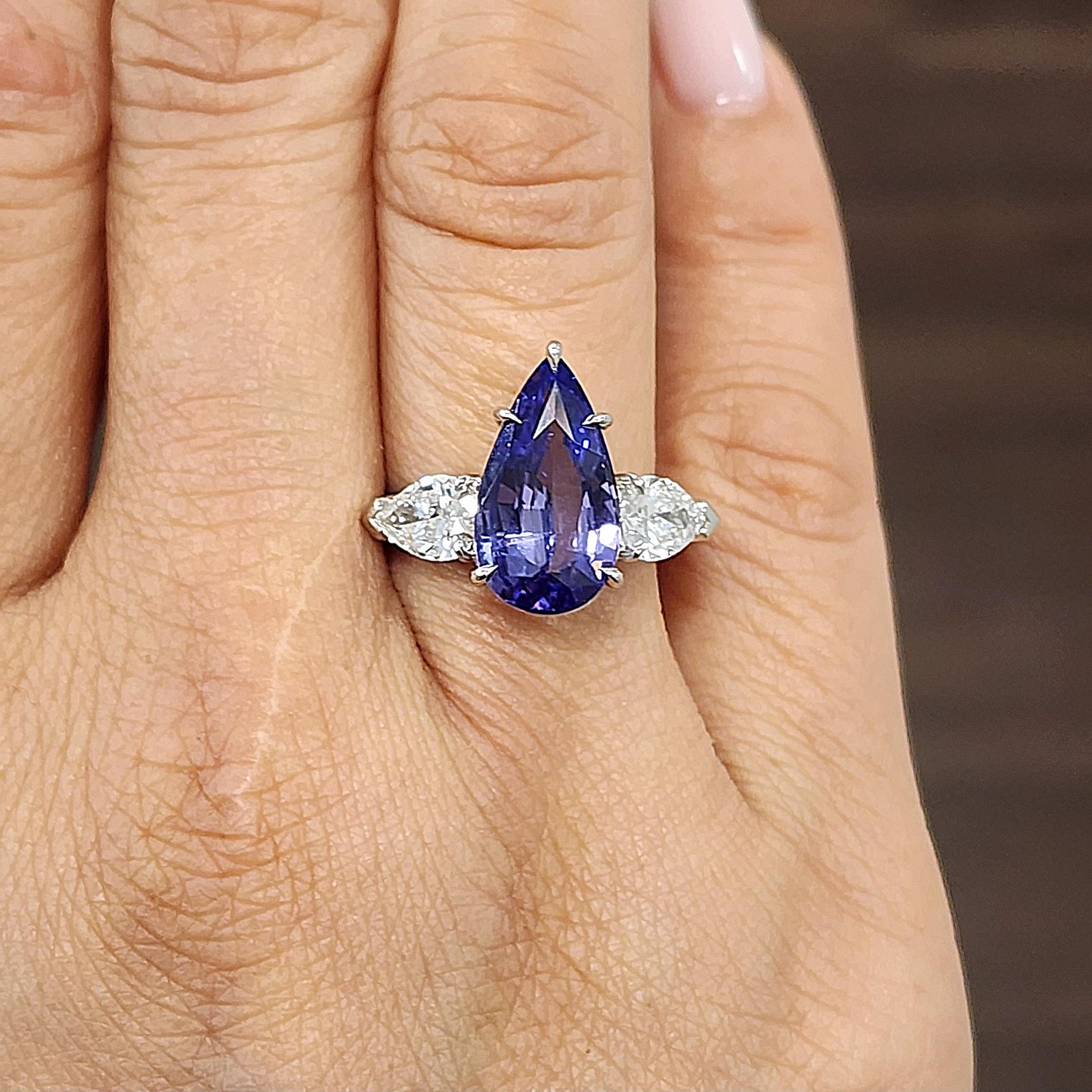 5.09 ct GIA Certified NH Color Change Sapphire & Diamond Ring