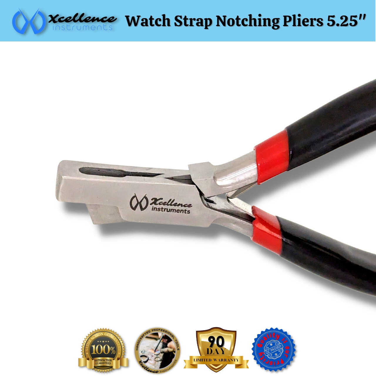 Xcellence Leather & Rubber Watch Strap Notching Pliers Repair Tools 5.25″ Black