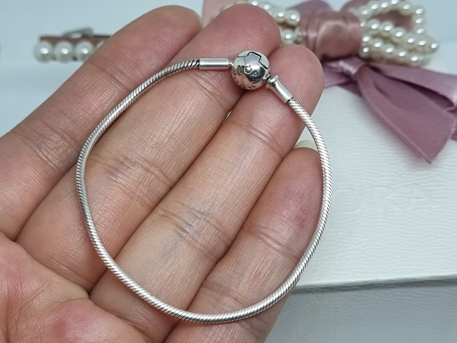 Genuine Pandora ESSENCE Snake Chain Bracelet Thin Chain 16cm 💕 R11