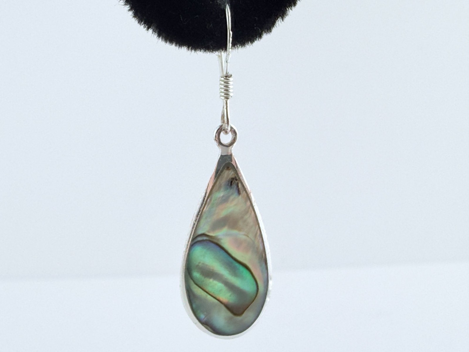 Marsala MC Sterling Silver Abalone Shell Hook Earrings 925 3.7g 1 5/8 Inches