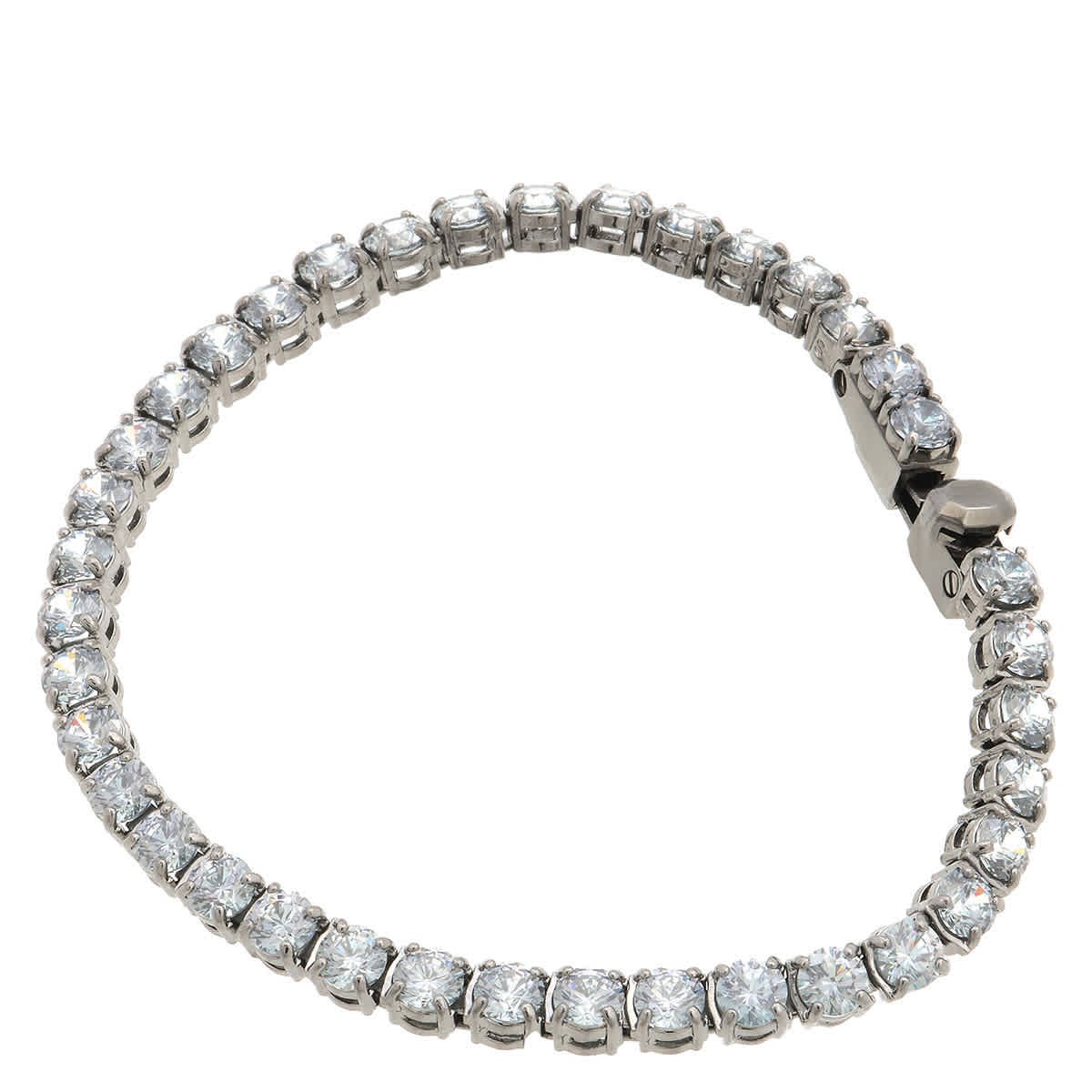 Swarovski Matrix Tennis Bracelet Round Ruthenium Shiny Silver Grey