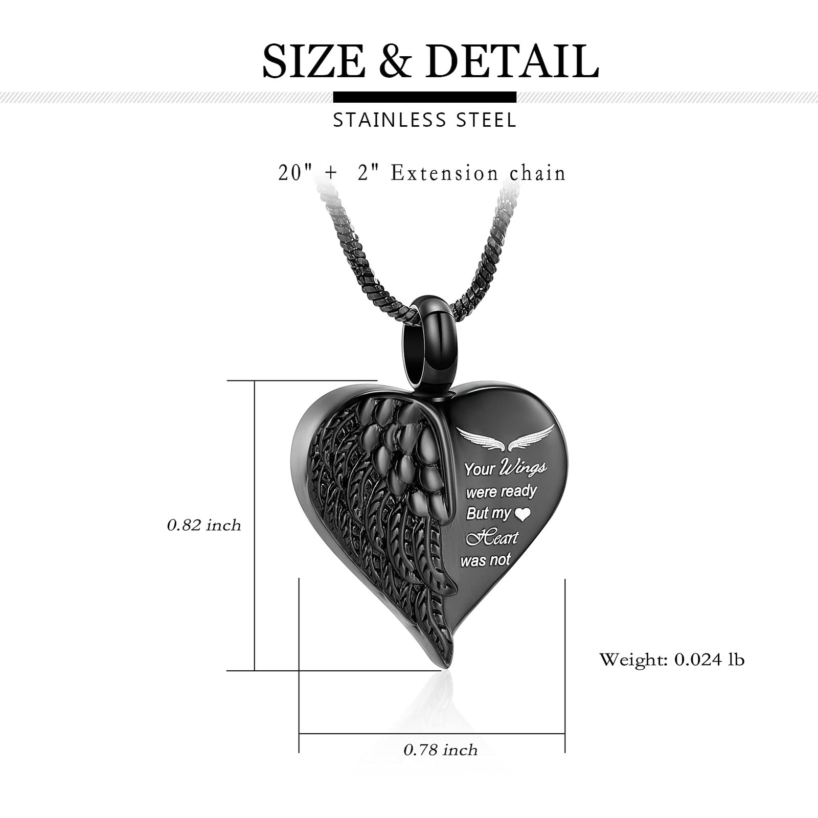 Love Heart Urn Necklace for Ashes Keepsake Memorial Cremation Jewelry Stainle…