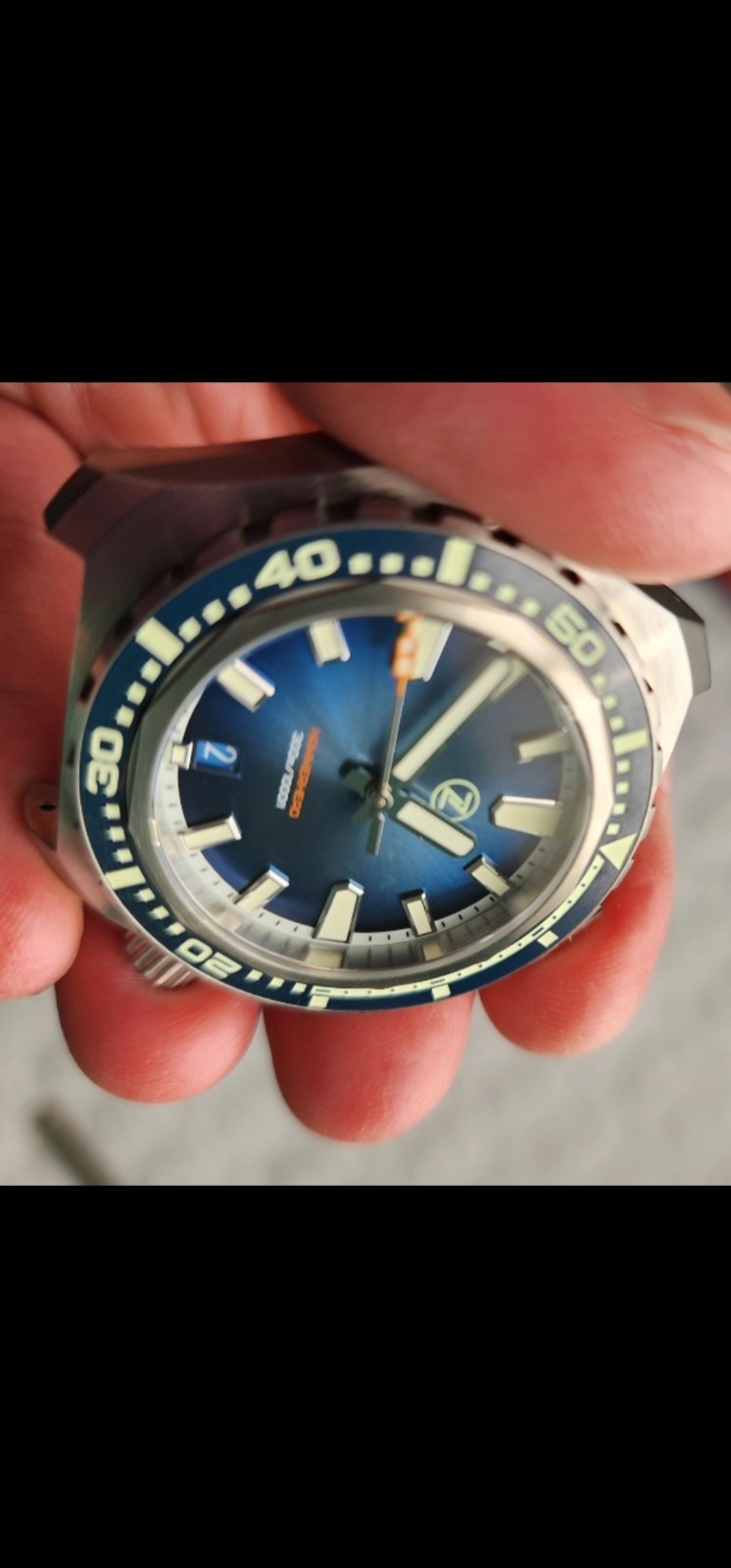 Sold out Zelos Hammerhead Stainless steel 44mm Blue Sunburst Fume Dial 300m