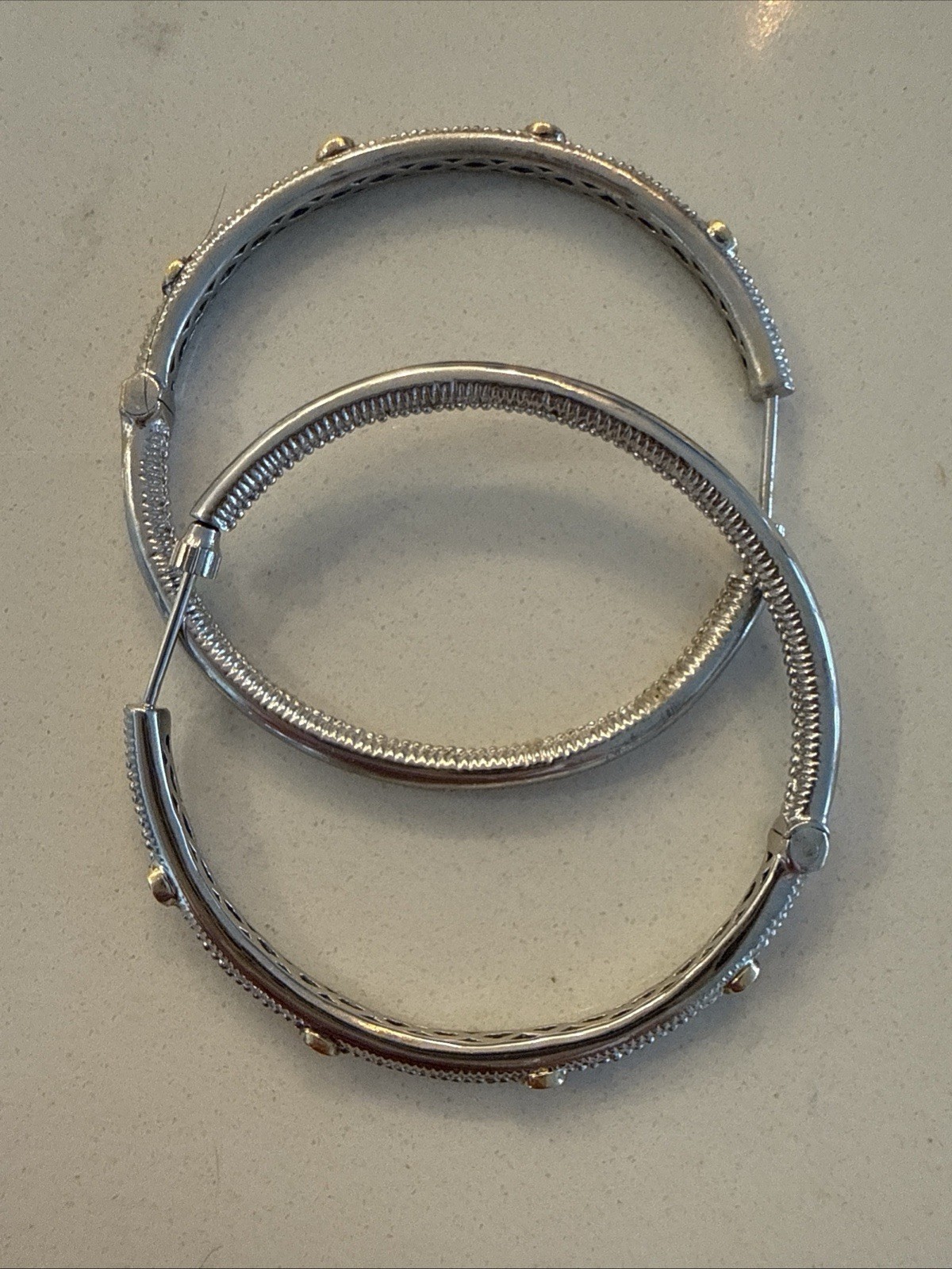 Gabriel & Co Sterling and 14k Gold HOOPS Earrings Set 15.6 grams