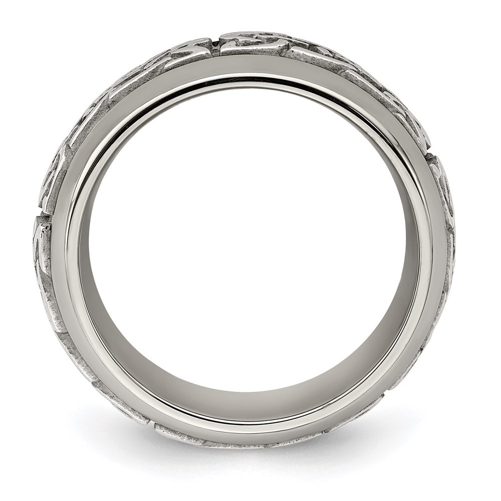 Titanium & Stainless Steel Casted 9mm Band Ring Size 9