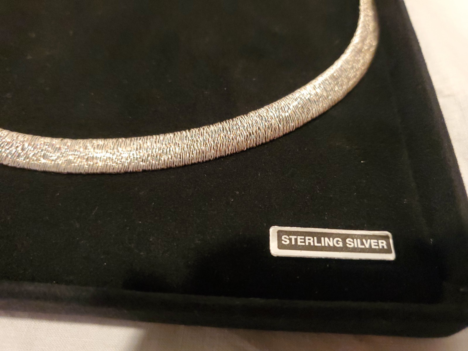 Vintage Milor Sterling Silver 925 Italy Necklace Choker with Box 24 grams