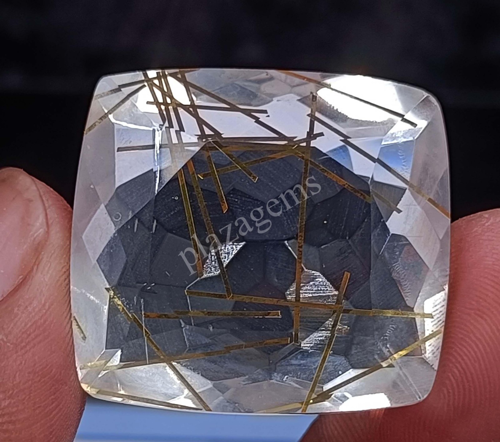Certified 74.65 Ct Natural Yellow Rutilated Quartz Cushion Cut Loose Gems 5DSW
