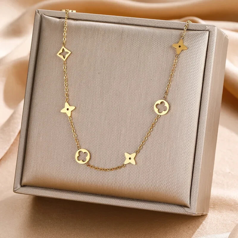 Hollow Flower 18K Gold-Plated Necklace