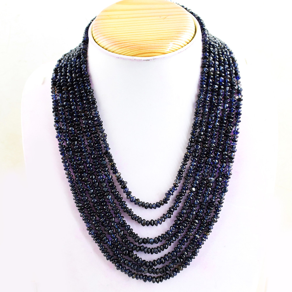 Amazing 480.00 Cts Natural 7 Strand Tanzanite Untreated Beads Necklace NK 15-MJ6