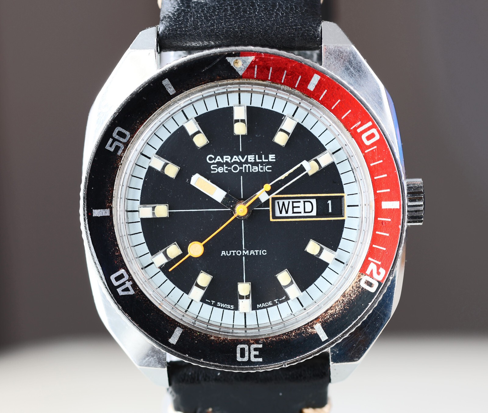 1973 CARAVELLE 9291 DIVER 38mm Men Wristwatch Automatic Cal. AS 2066 SERVICED