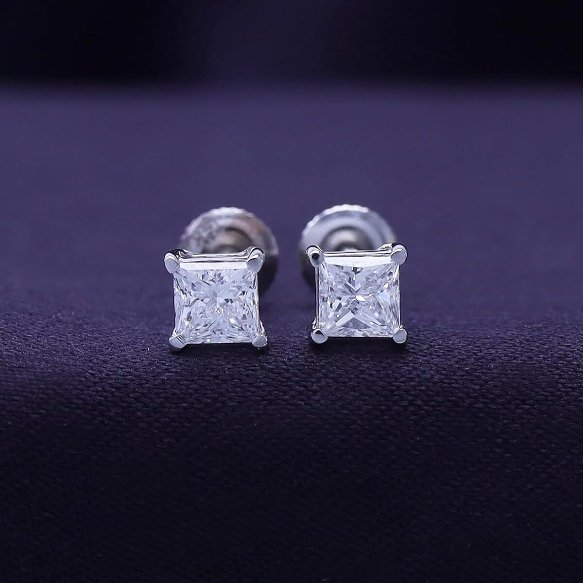 0.50 Ct to 1.00 Ct Solitaire Stud Earrings Lab Grown Diamond 14K White Gold
