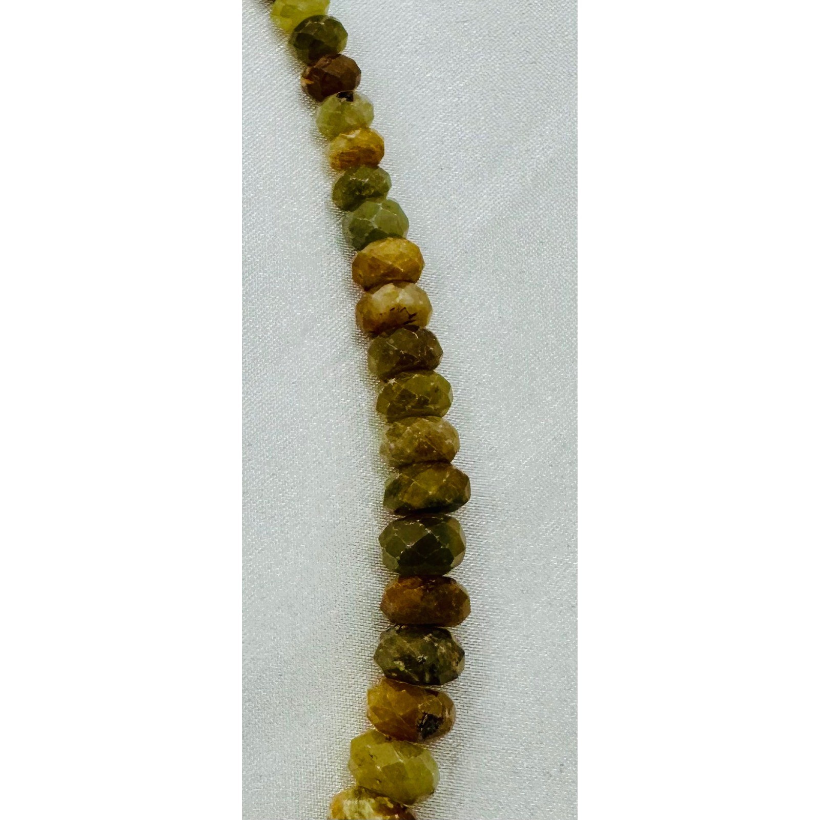 Jay King Sterling DTR Silver Faceted Green Amber Garnet Graduated Bead Necklace