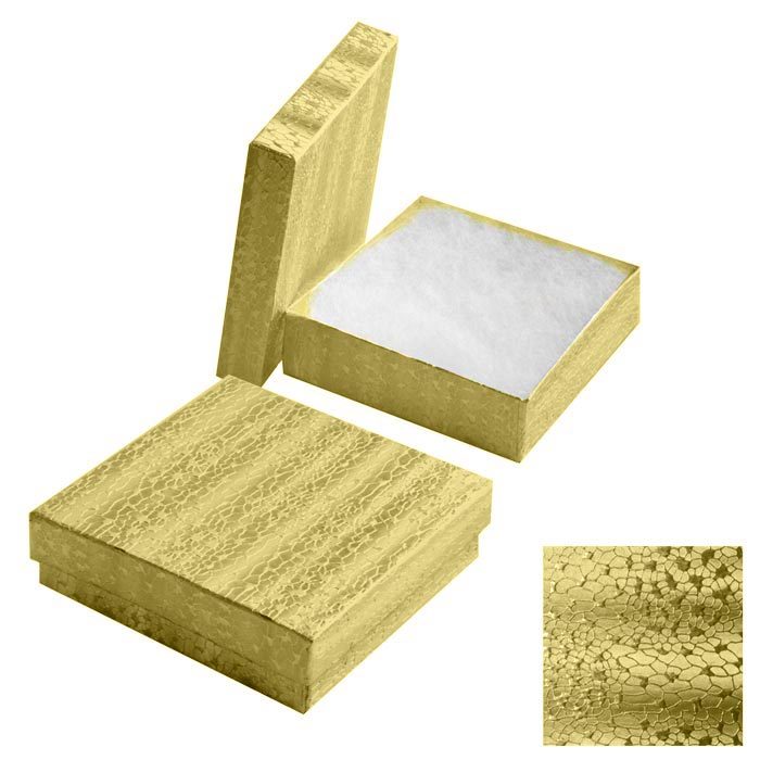 3.5″ x 3.5″ x 1″ Cotton Filled Jewelry Display Packaging Boxes ~ 100, 200, 500