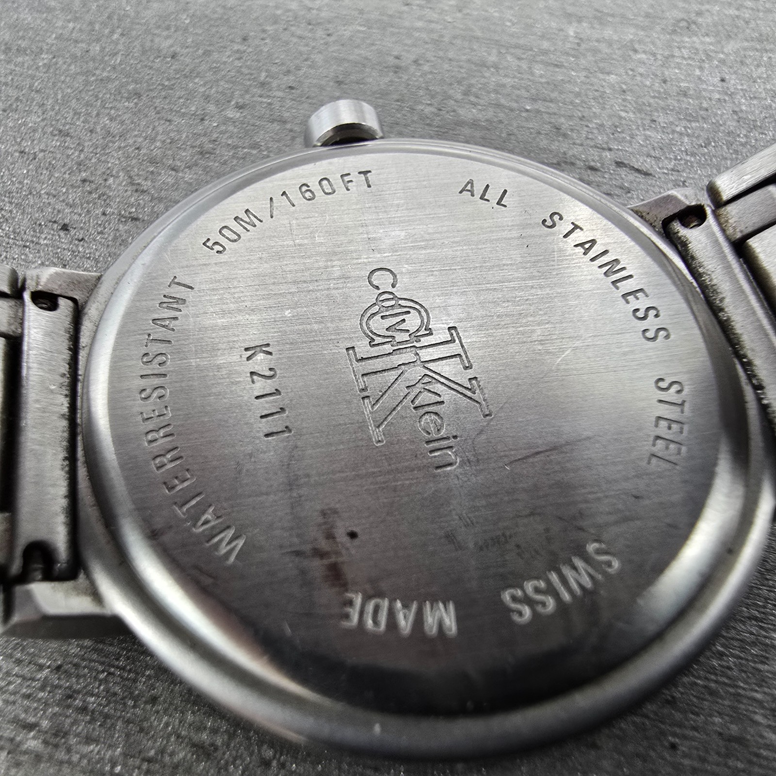 Calvin Klein Watch Men 34mm White Dial Silver Tone Date Round K2111 PARTS