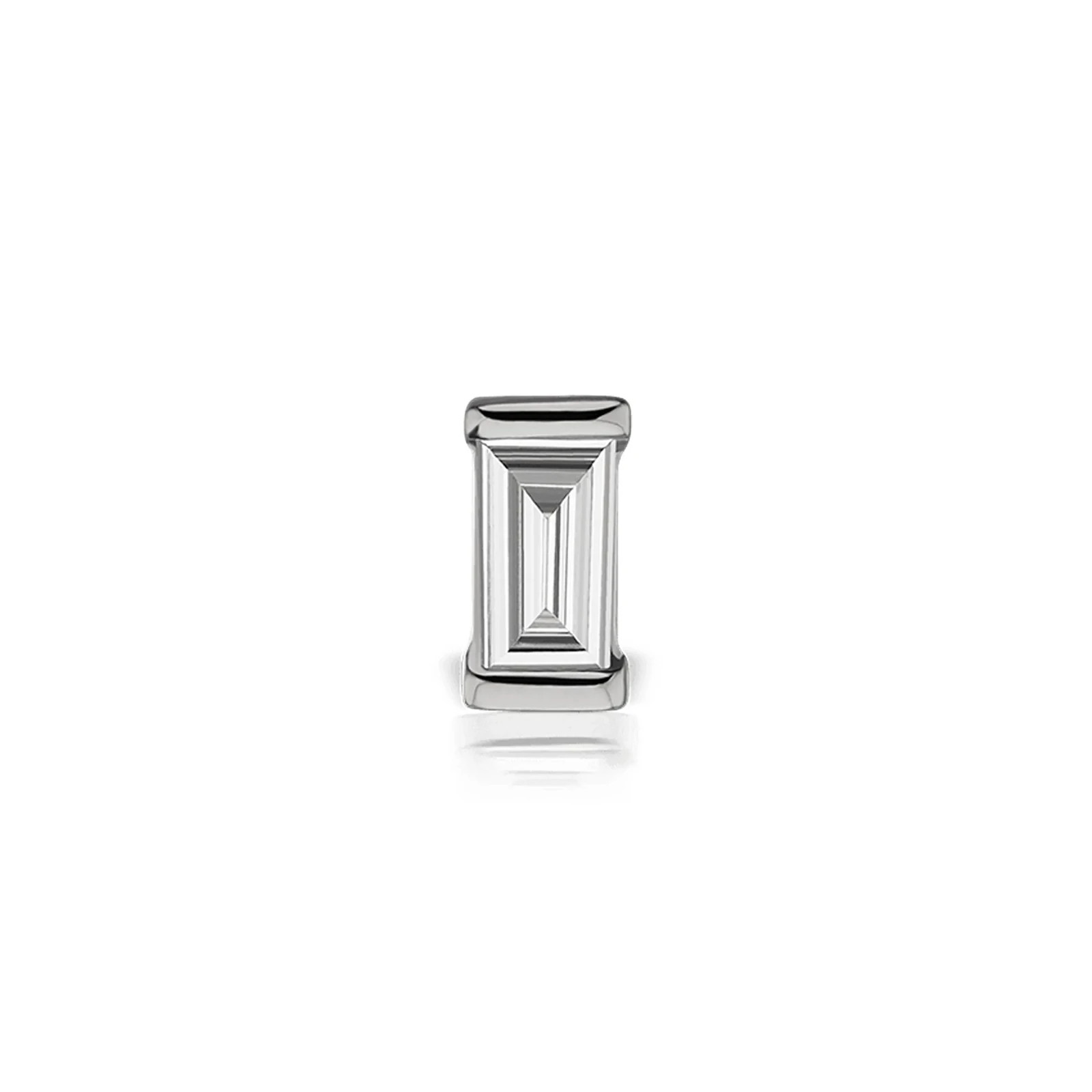 Baguette Moissanite Helix Cartilage Stud 925 Sterling Silver