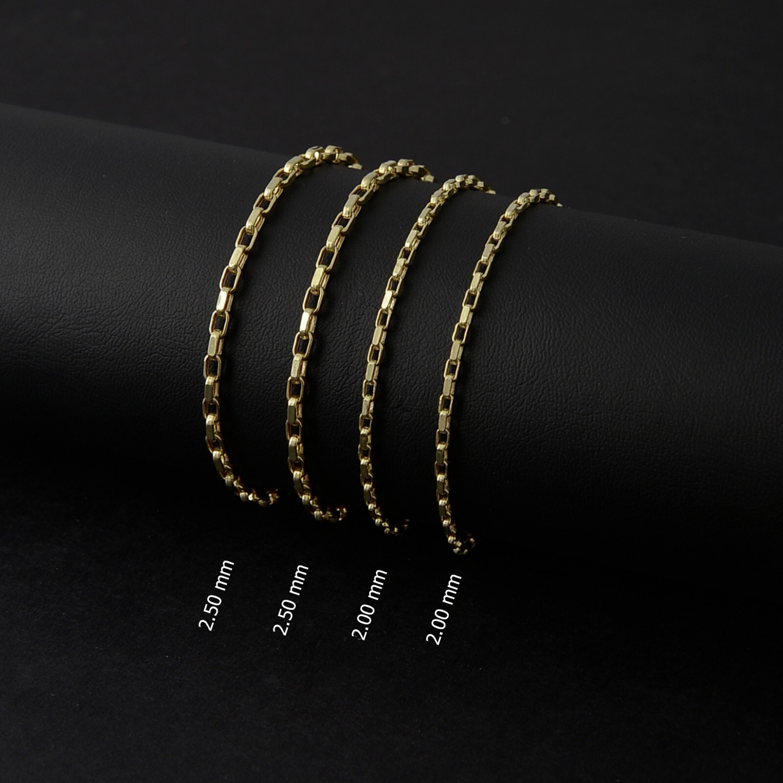 14k Gold Box Chain Bracelet