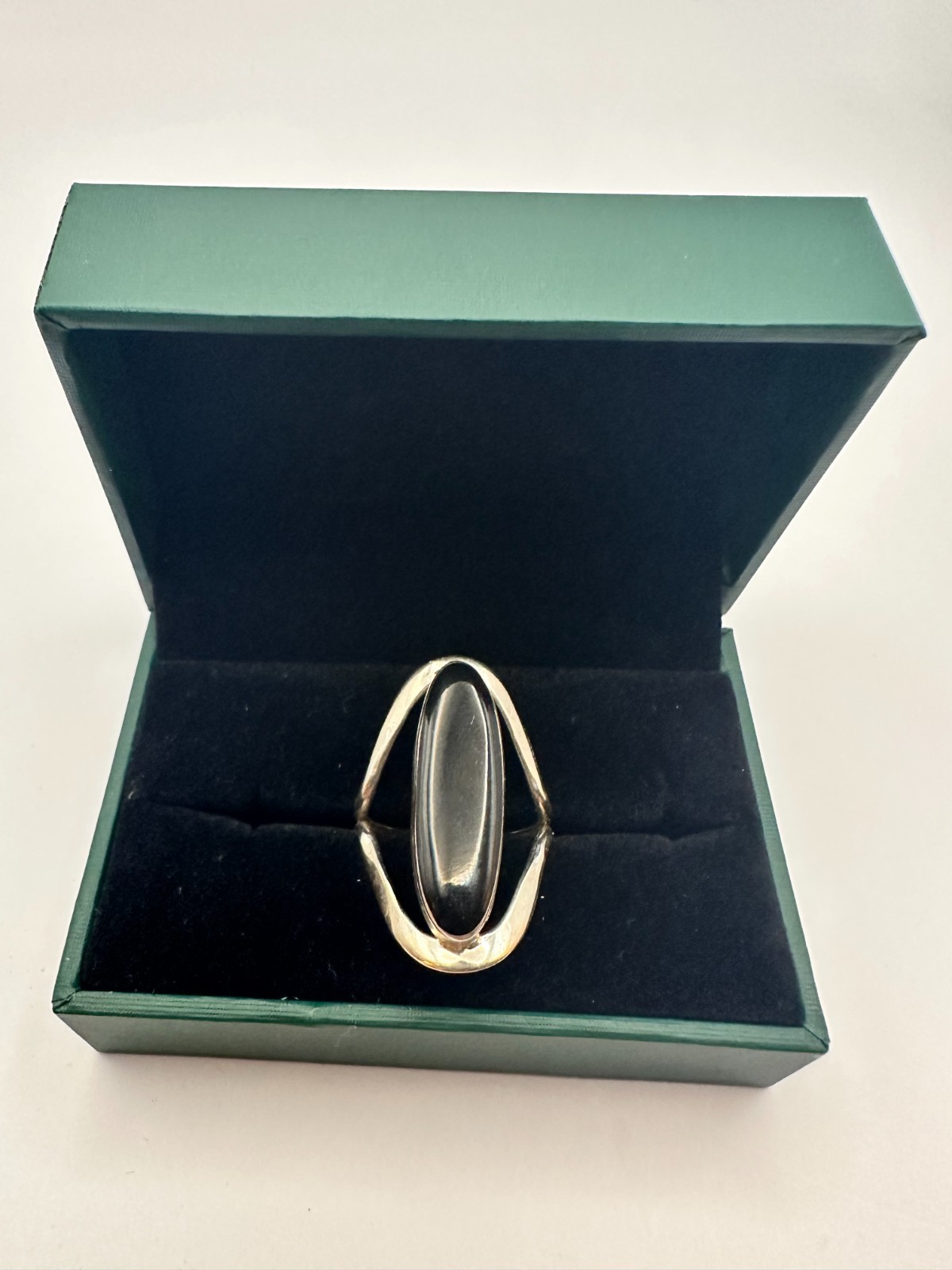 Vintage Sterling Silver Black Onyx Ring Sz 8.5 925 Handmade Statement Jewelry