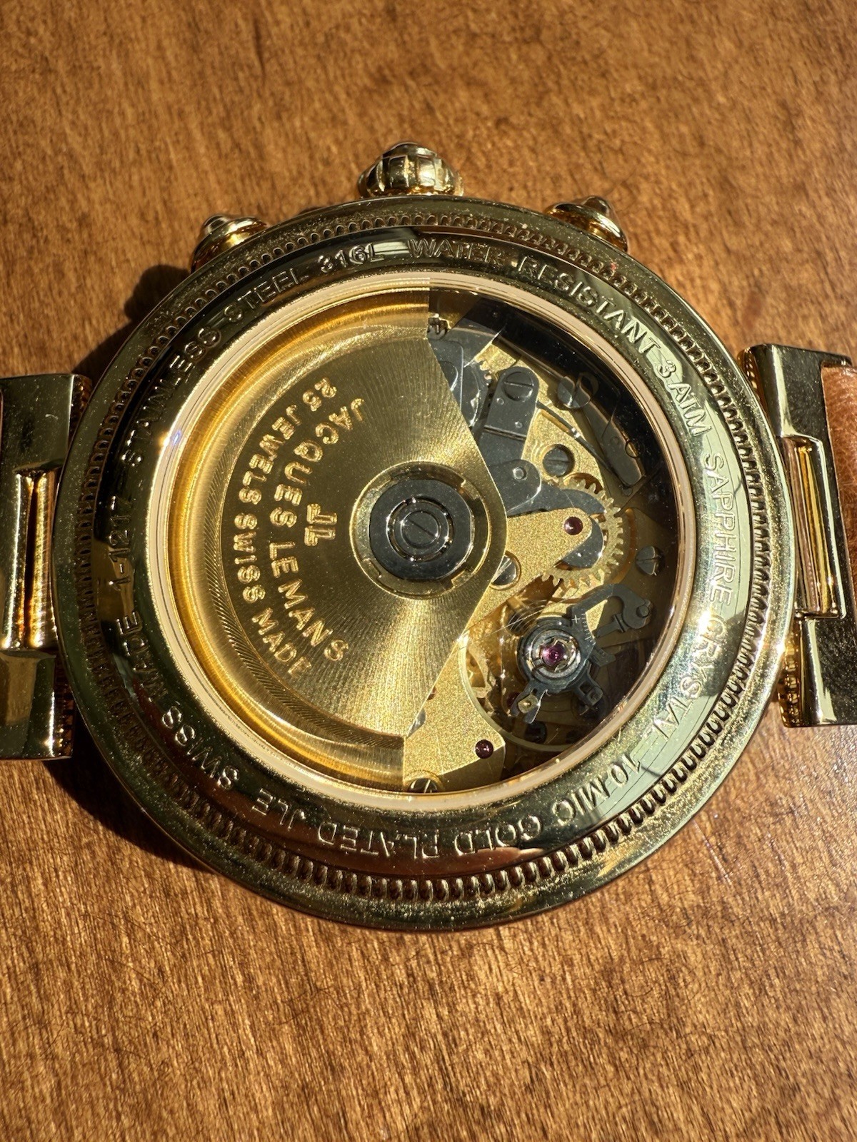 Jacques Lemans Valjoux 7751 Triple Calendar Moonphase Chronograph Gold Full Set