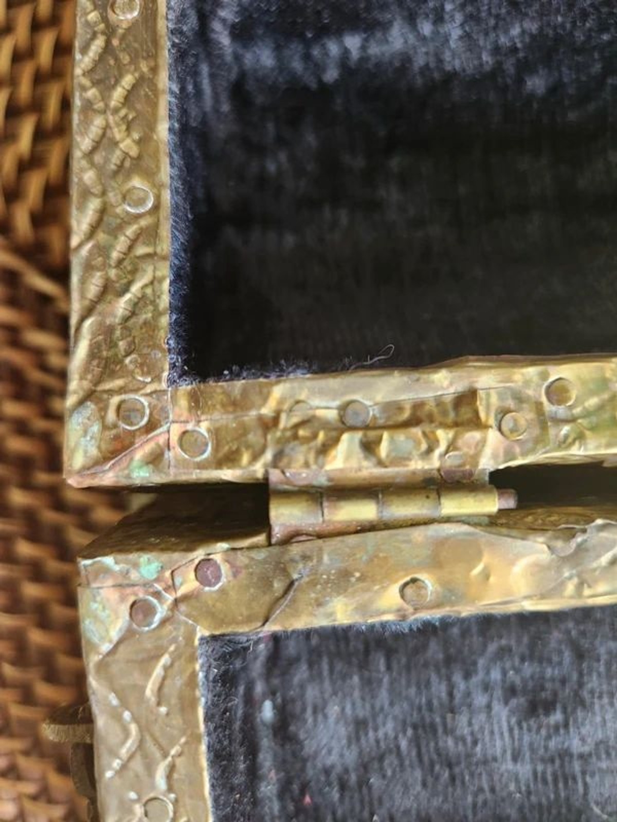 Embossed Gold Treasure Box, Jewelry Casket, Lined – handles Ornate Antique UK