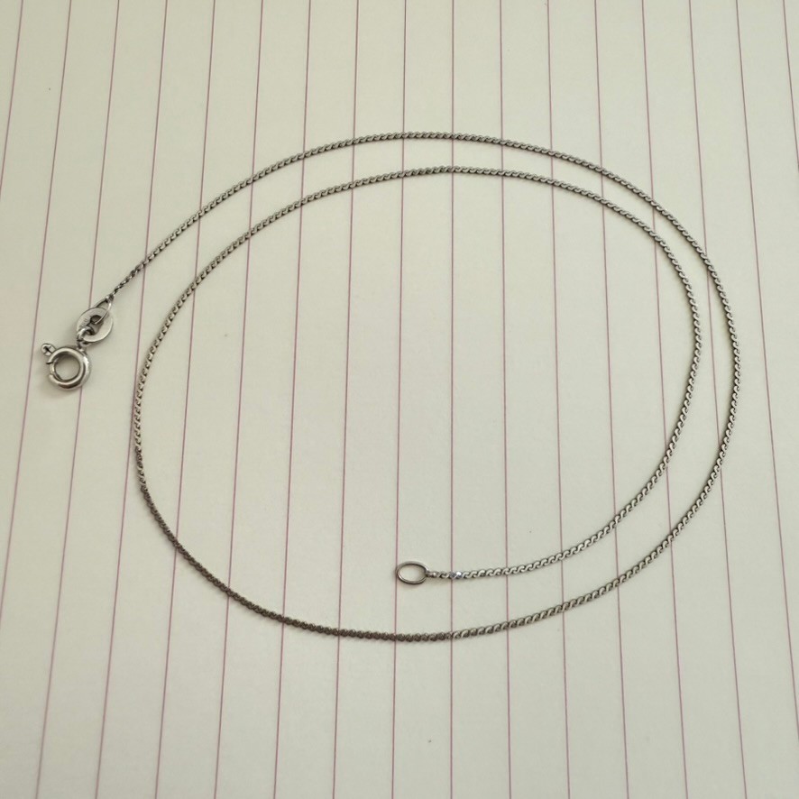 Solid 18k White Gold S Link Chain Necklace 14.7″ 1mm Excellent Condition