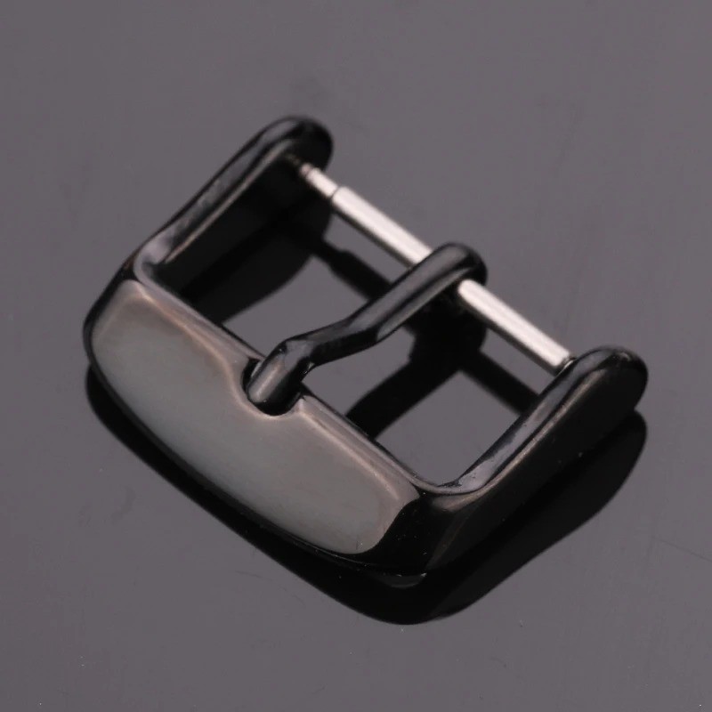 Watch Buckle 16 18 20 22 24mm Polished Black Glod Solid Stainless Steel Watchban