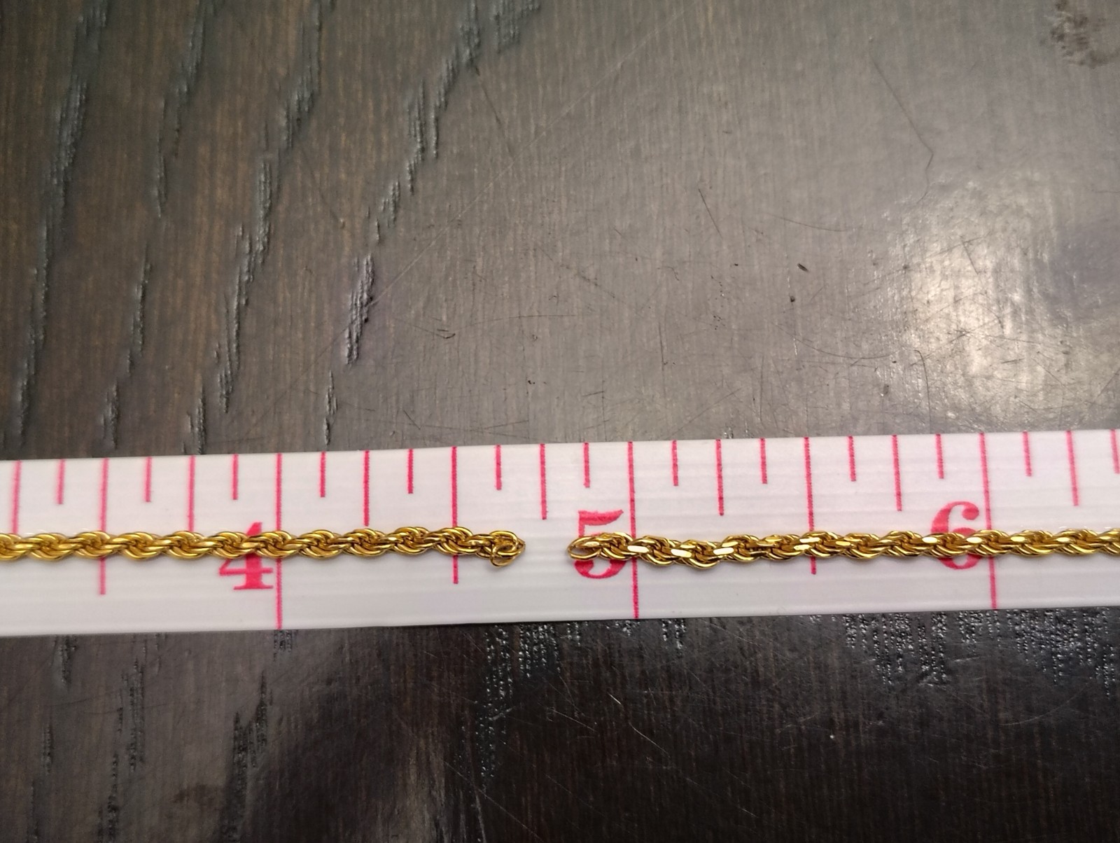 2MM 19 3/4″ 8 GRAMS OF 18K GOLD ROPE CHAIN REPAIRED