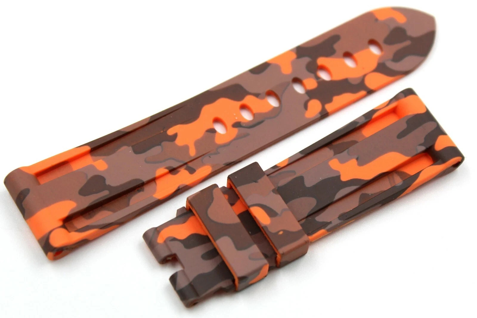 Orange Camouflage Hypoallergenic TPU Silicone Strap Novelty Various Sizes