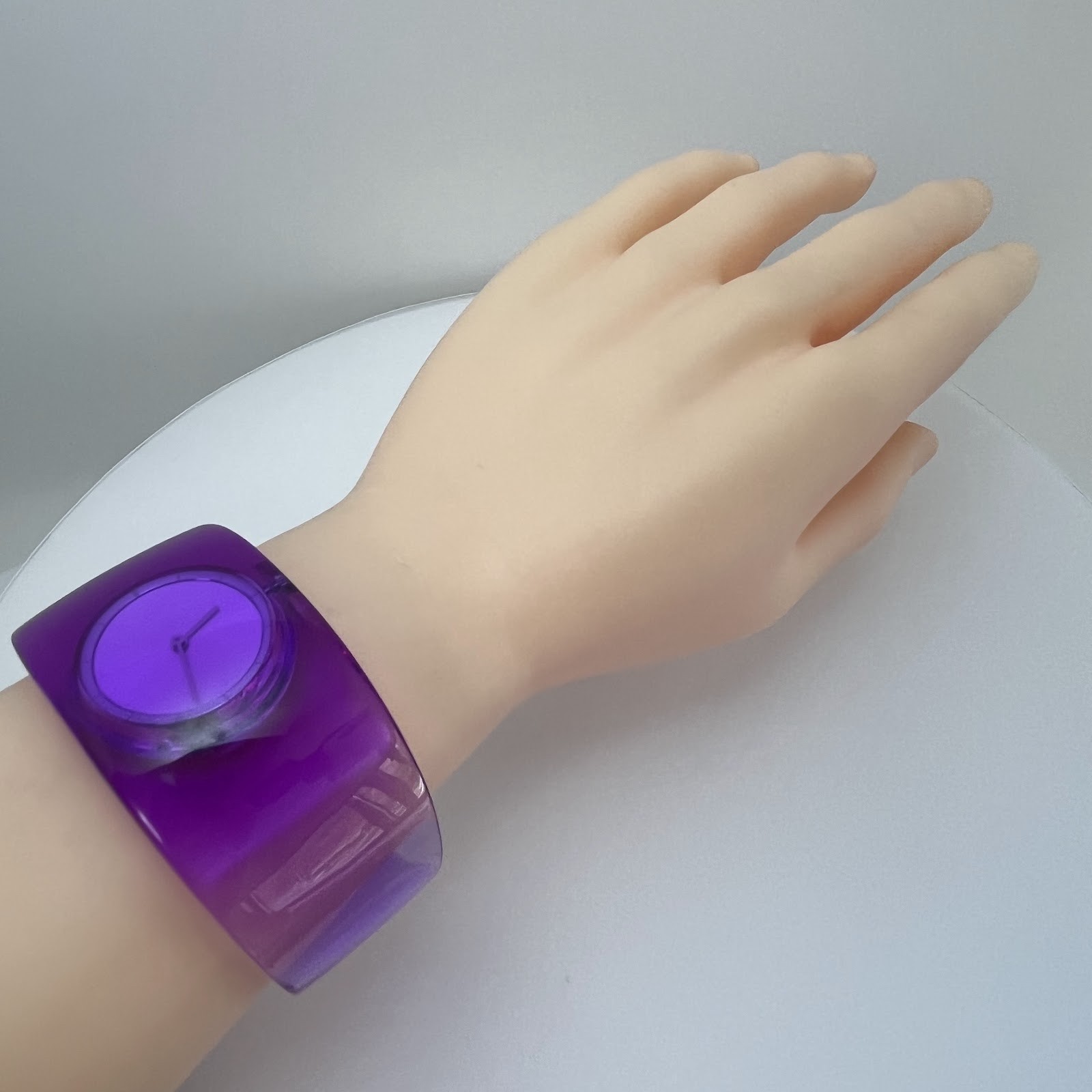 Seiko Issey Miyake O TOKUJIN YOSHIOKA Qz Japan Purple Bangle Watch w/Box #571B