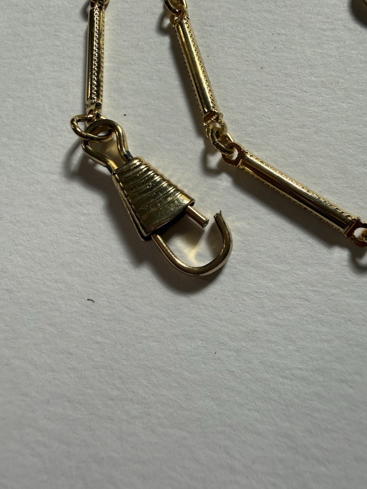 Vintage Pocket Watch T Bar Chain Gold Tone / Gold Filled(?) 14.25″