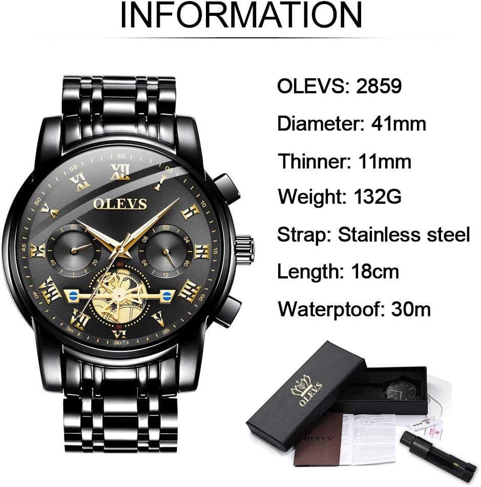 Waterproof Men’s Watch with Chronograph & Adjustable Band – Fashion Essential