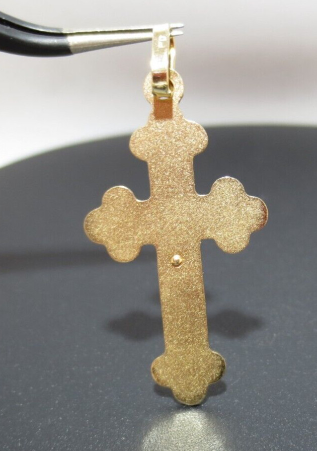 14K YG CROSS PENDANT 20.30 MM X 44.31 MM 3.17 grams (AI-1903)