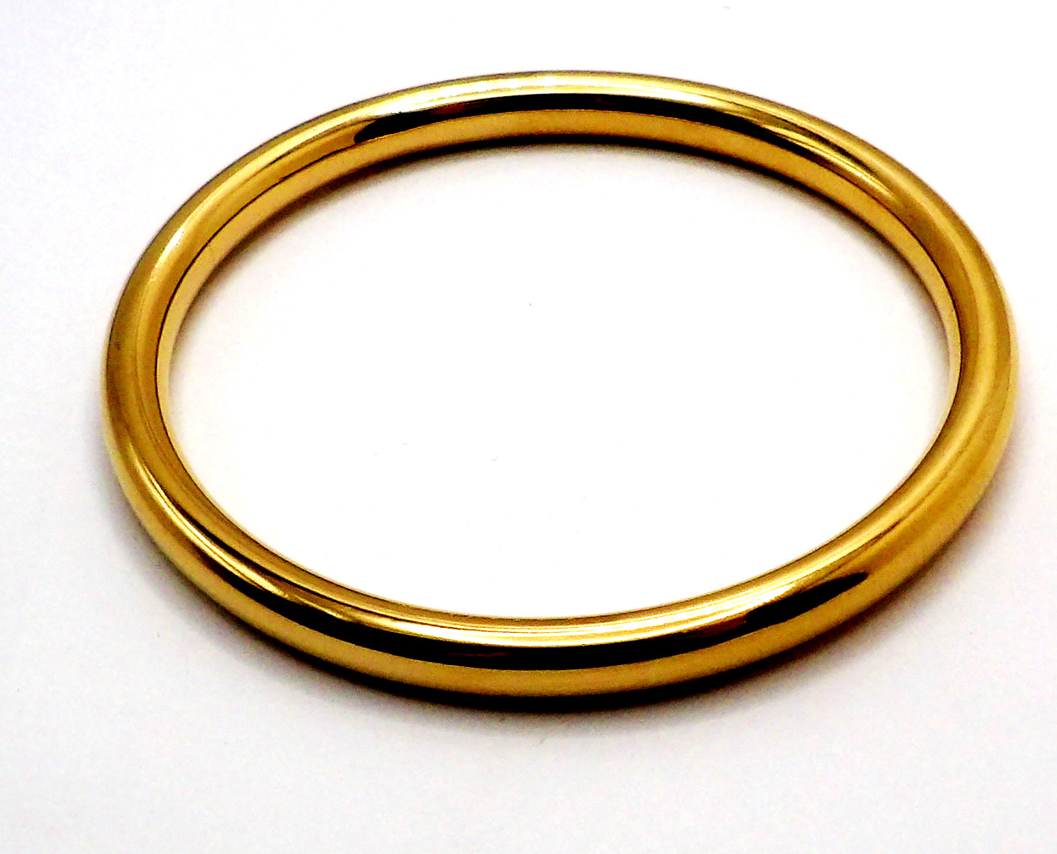 Gold Plated Stainless Steel Bangle Bracelet PVD Gold Tone 2.4 inches
