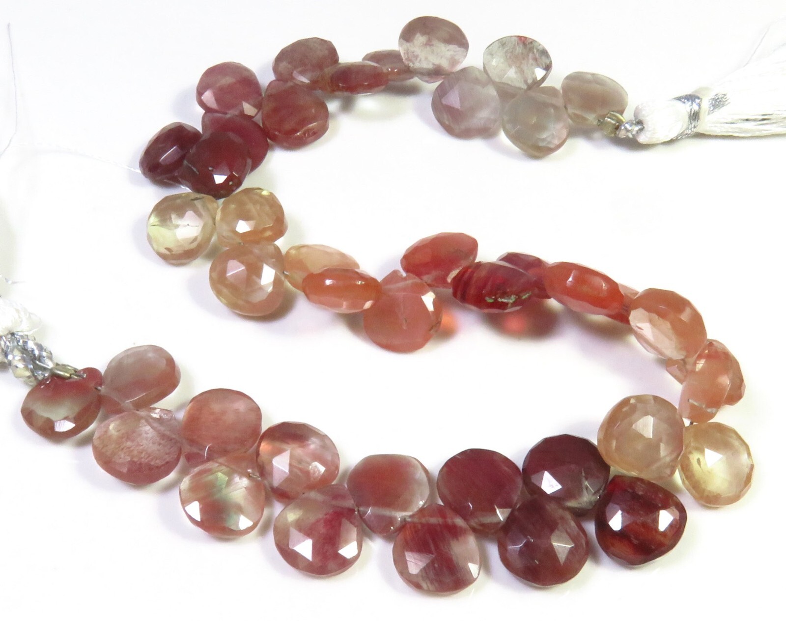 Andesine Labradorite Heart Natural Gems Faceted Beads 8-8.5mm 8″Strand LC-1322