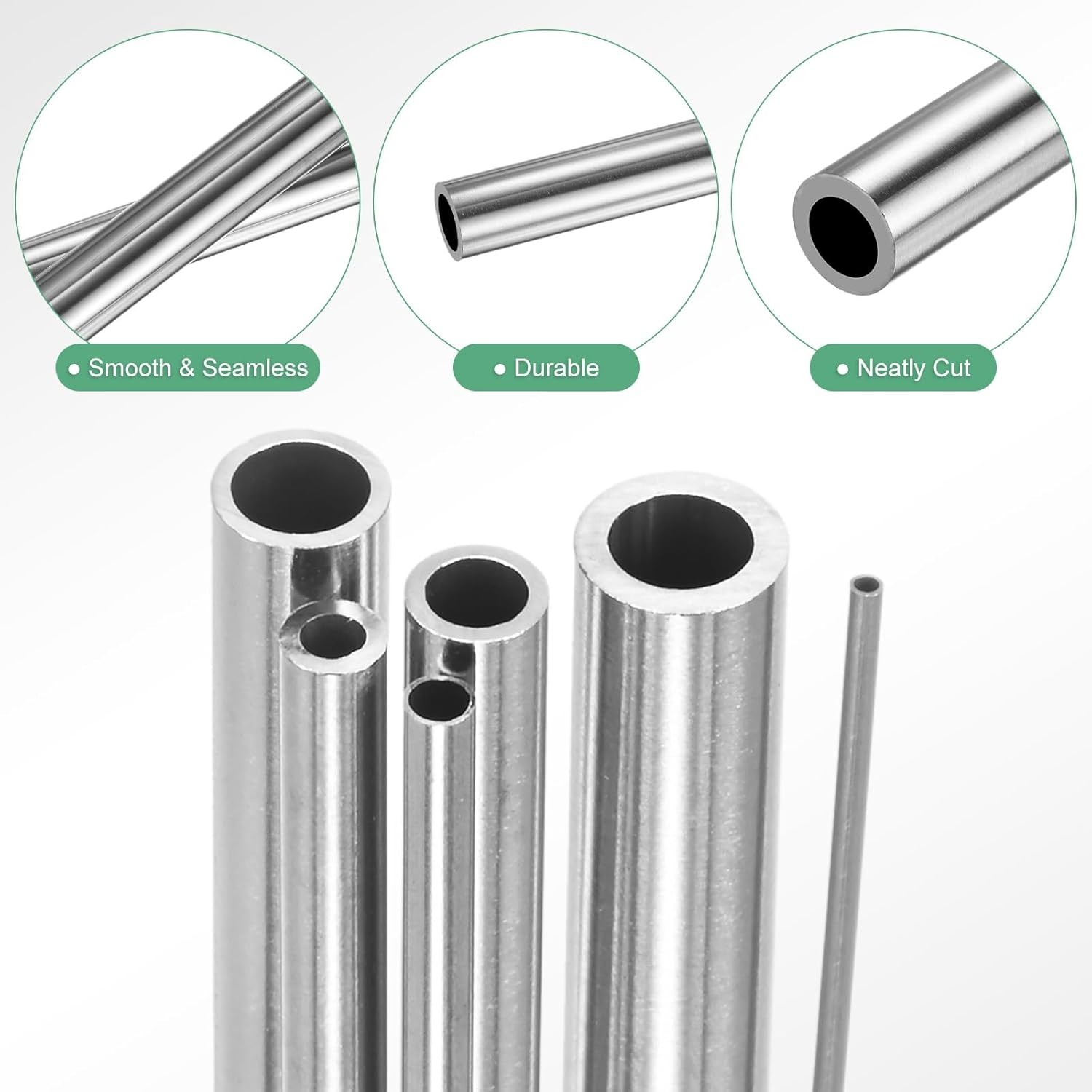 250mm 304 Stainless Steel Tube, 1mm 2mm 3mm 4mm 5mm 6mm OD 0.15/0.6/1mm Wall Thi