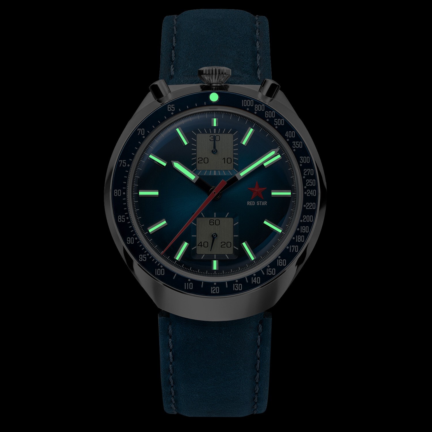 SEAKOSS Red Star Bullhead Dual-Time Zone Chronograph with Luminous Display watch