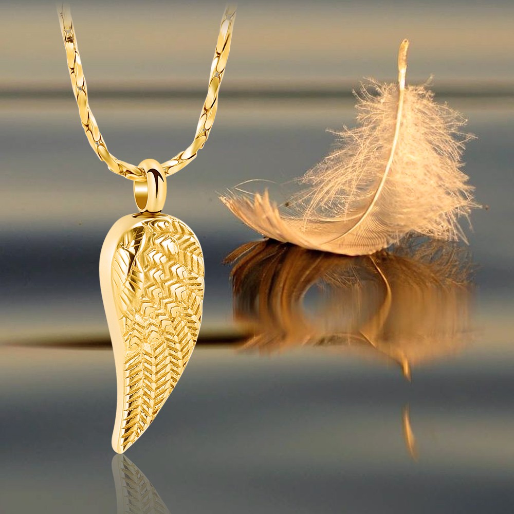 Angel Wing Cremation Urn Necklace for Human Pet Ashes Pendant Angel Urn Jewelry