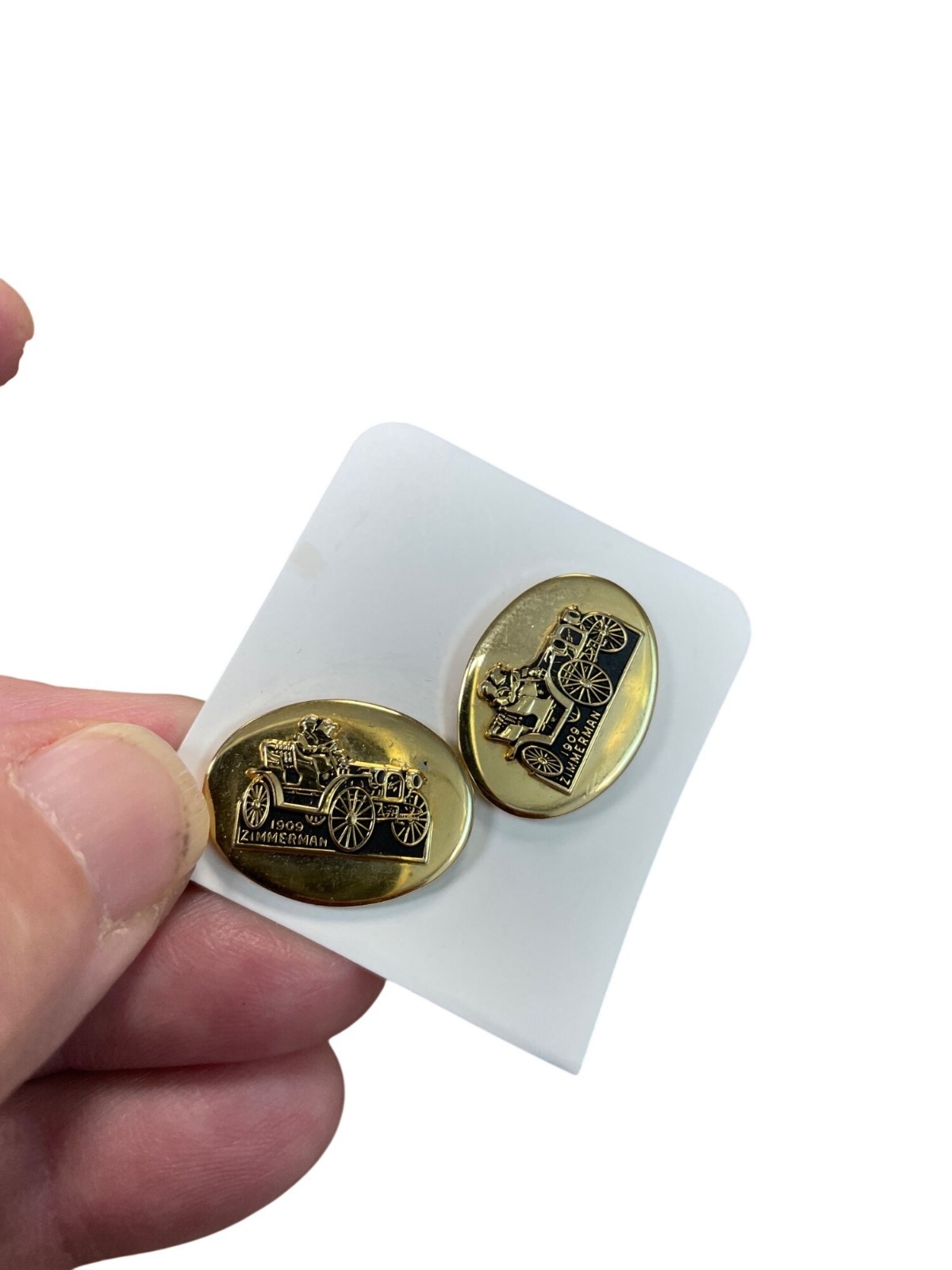 Zimmerman 1909 Kinney Co. mens VTG gold tone metal shirt cufflinks SKU 9816