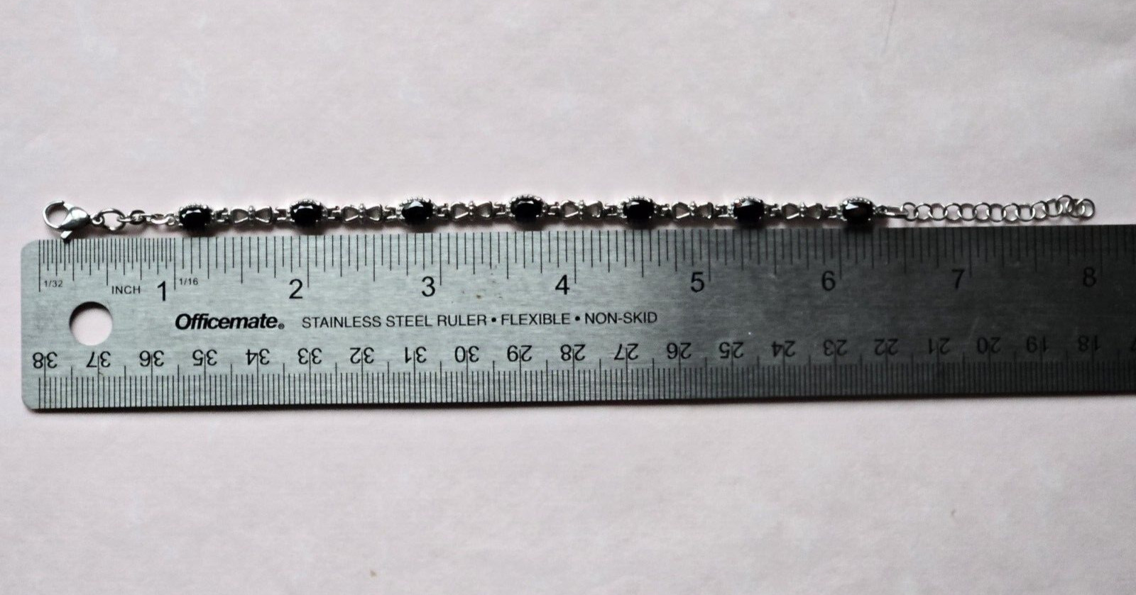 Black Spinel Tennis Bracelet in Surgical Stainless Steel (6.50-8.0) 4.10 ctw