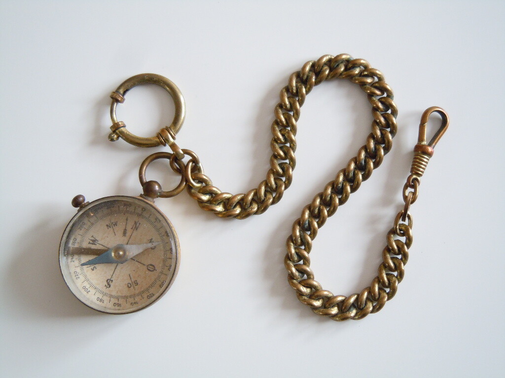 Watch Chain Pocket Compass Pendant 42.0 G/25.5 Cm
