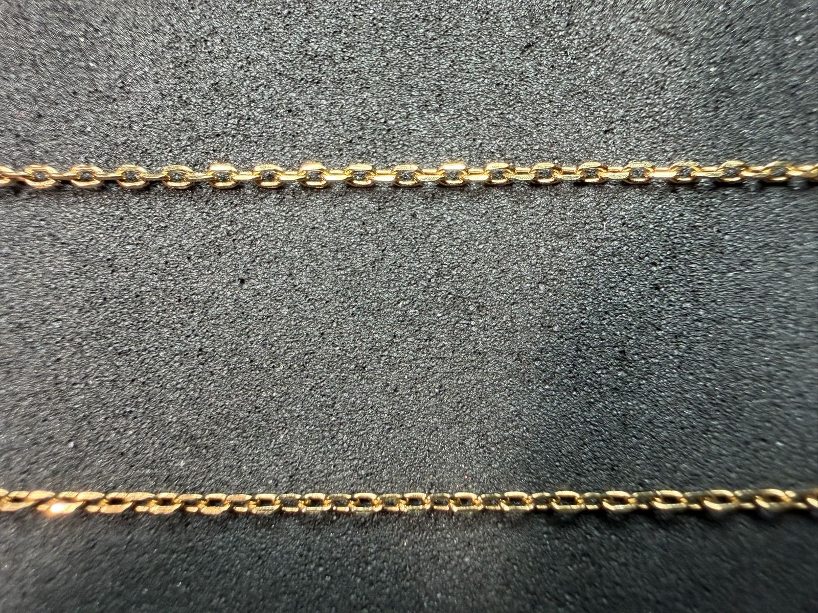 1.39g Vintage Sterling Silver 925 Cable Gold Tone Chain Necklace 18 in