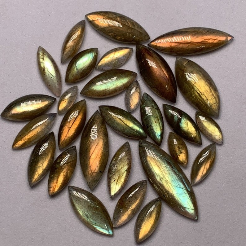 AAAA Quality Labradorite Marquise Shape Multi Flashy Fair Cabochon 4X10-10X30 MM