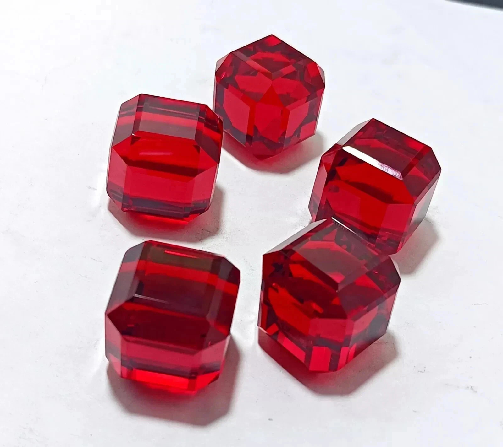 200 Ct Natural Burma Ruby Lot 5 Pcs Cube Cut Certified Loose Gemstones