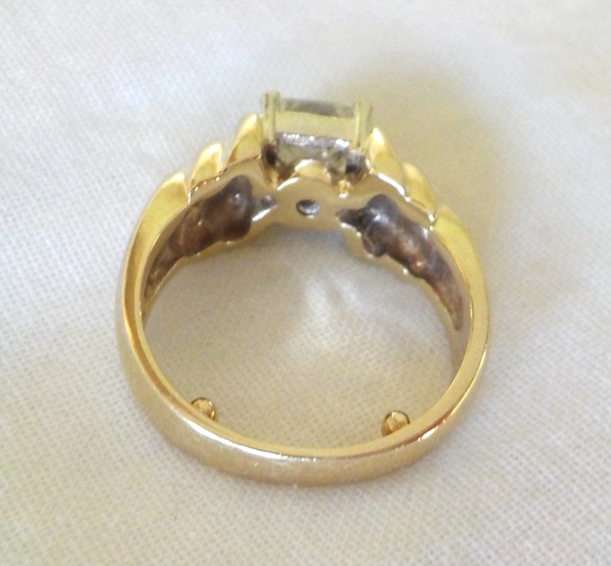 14K Yellow Gold 1.06ct Princess Solitaire Diamond Ring – 6.1 gms, Sz 4.5/5.25