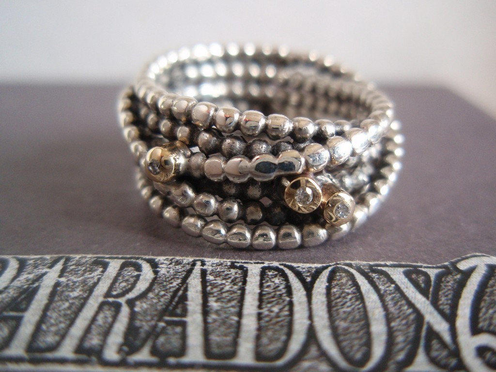 PANDORA ALE Authentic SS 925 14K Gold Diamonds Entangled Beauty Ring Size 6