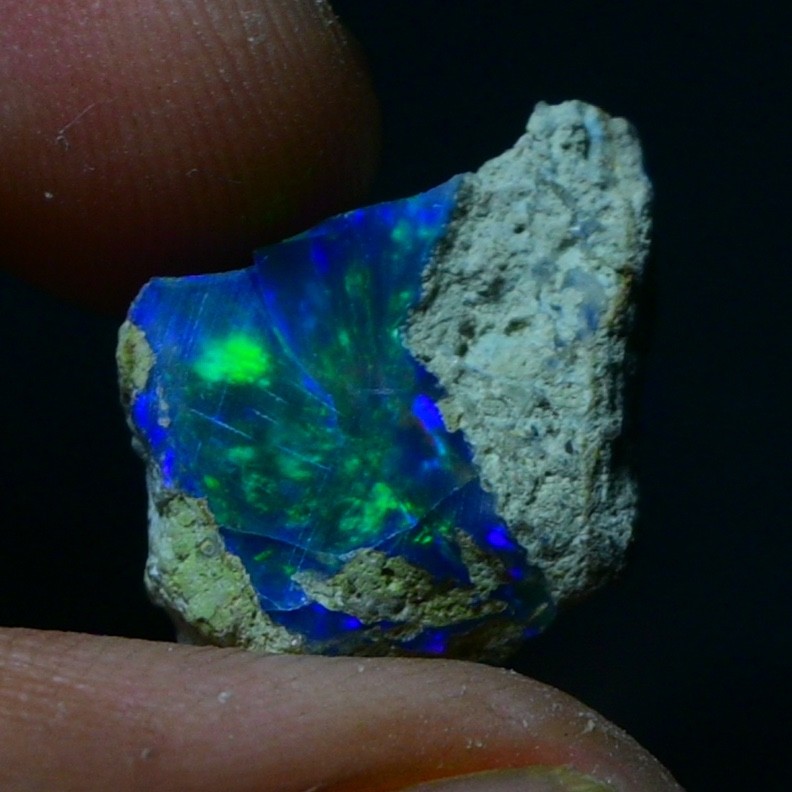 Black Ethiopian Opal Rough 6.45 cts Smoked Black Opal Raw, Fire Opal