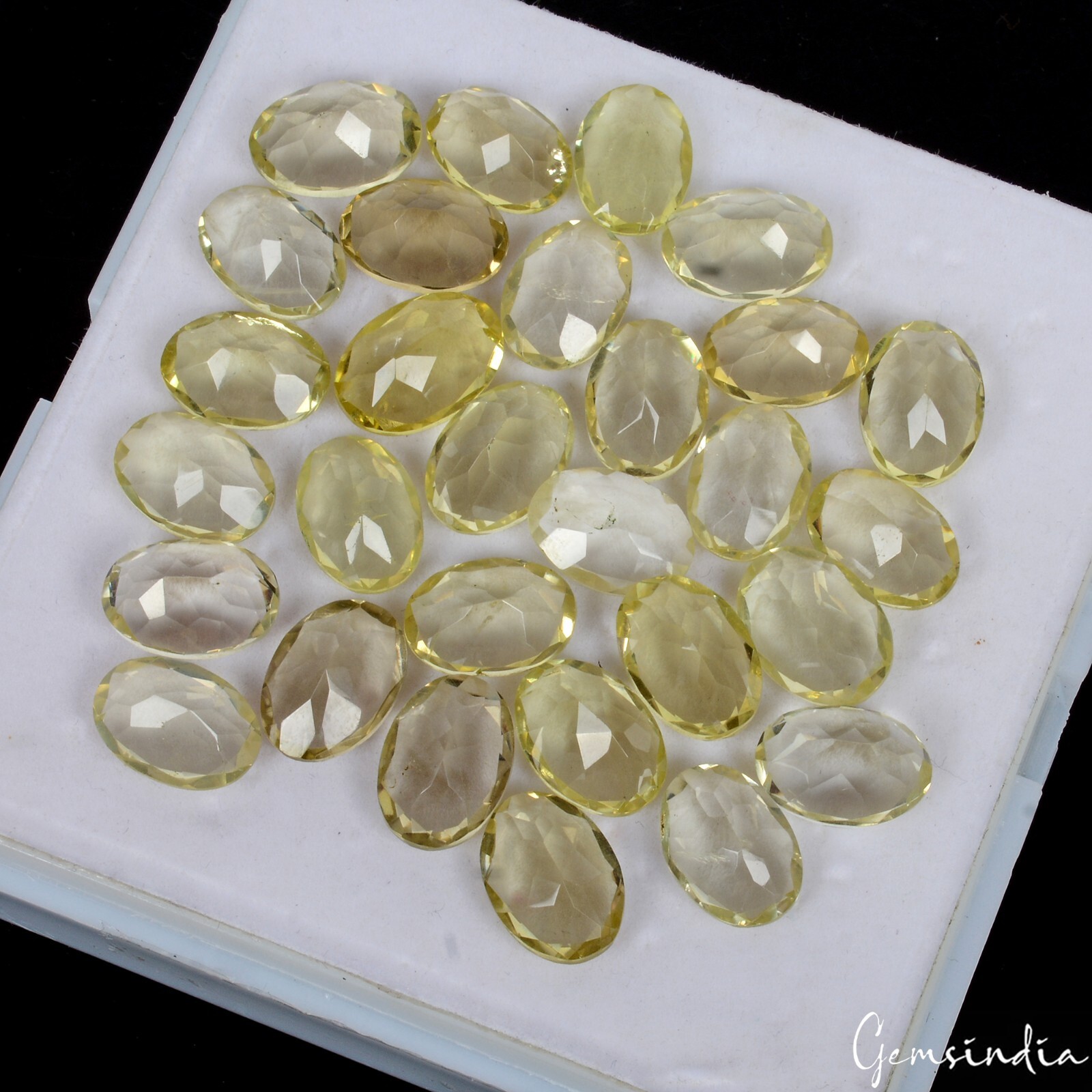Certified 157 Ct Natural Untreated Lemon Citrine Quartz Oval Cut Gems Lot 13-15m